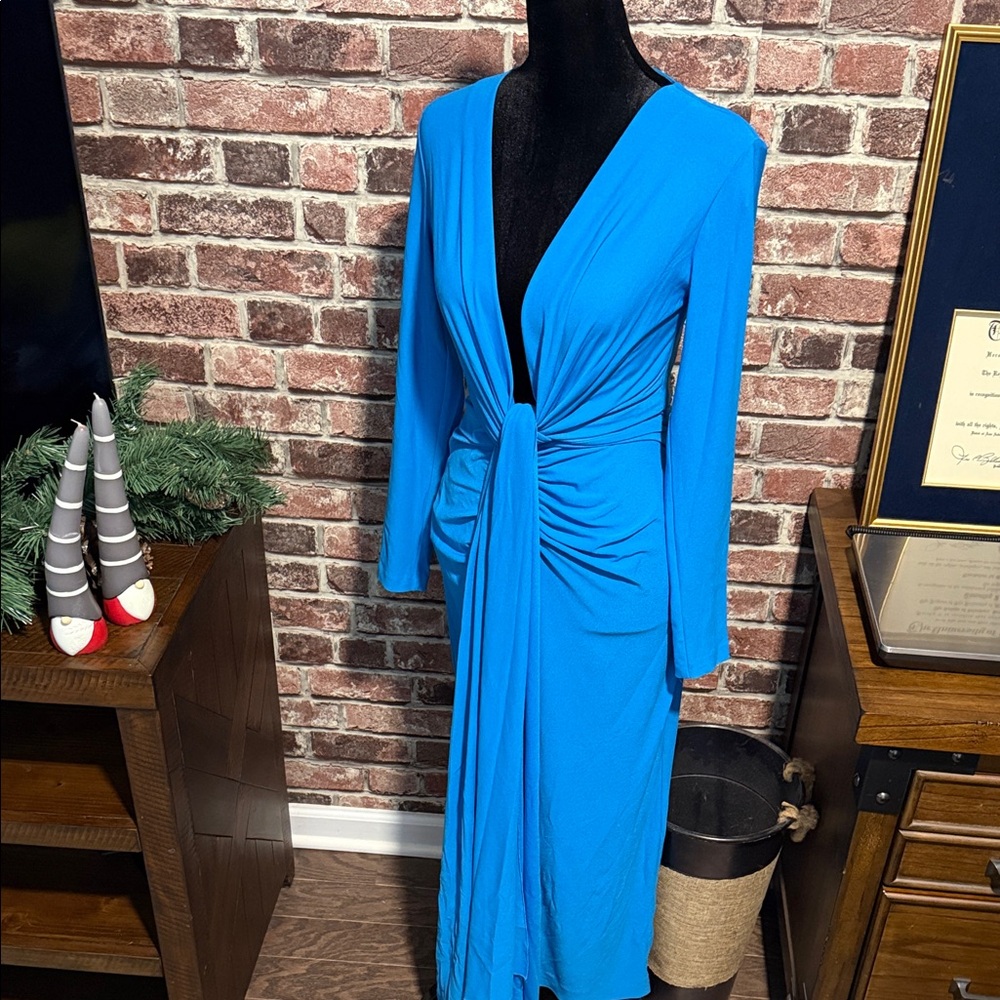 Solace London Vibrant Blue Long Sleeve Dress